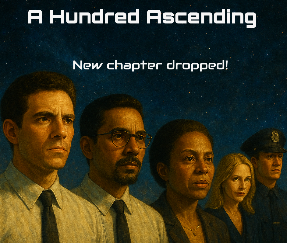 Image for e-novel "A Hundred Ascending" with the additional text stating a new chapter has dropped